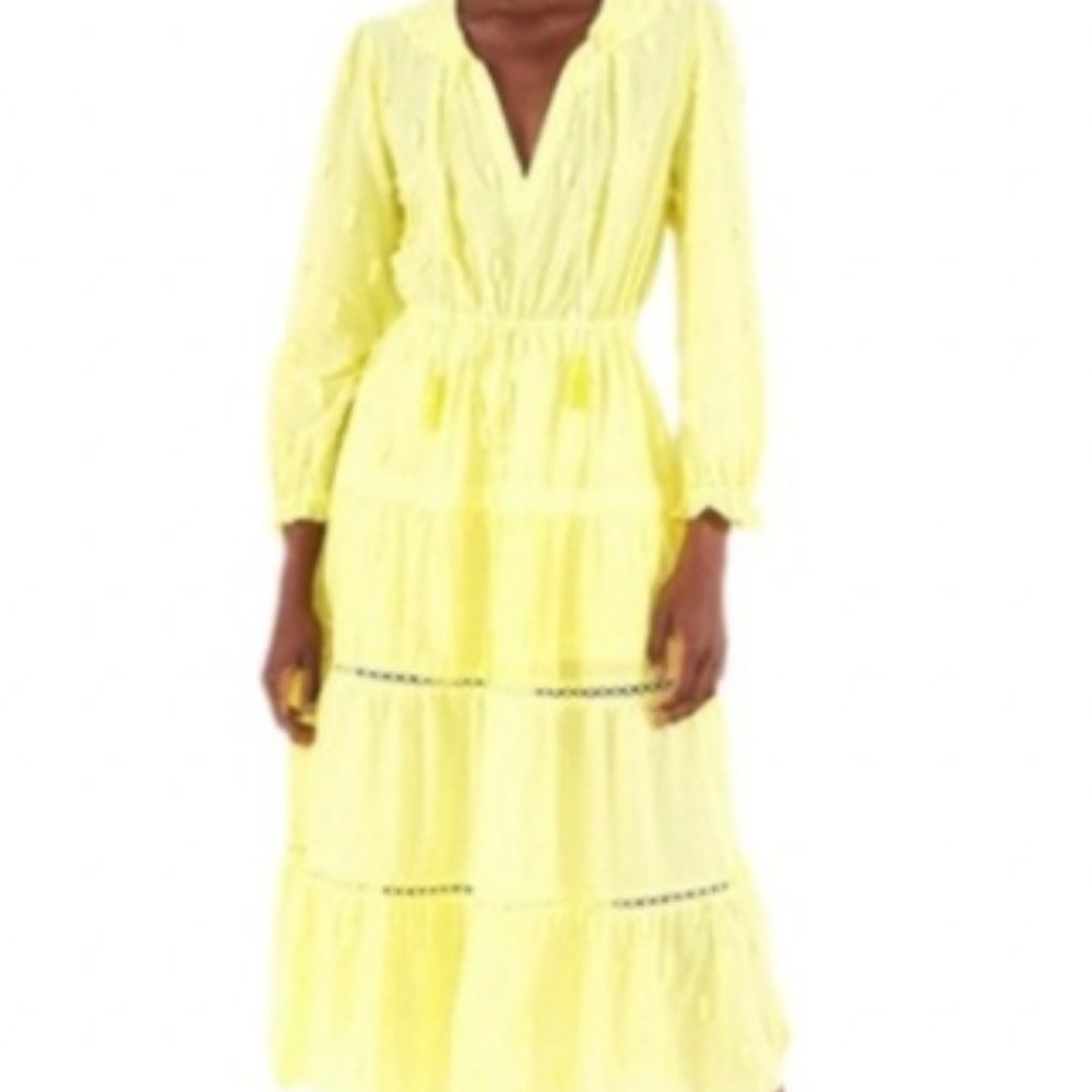 Farm Rio Yellow Pineapple Midi-Dress Small Like New